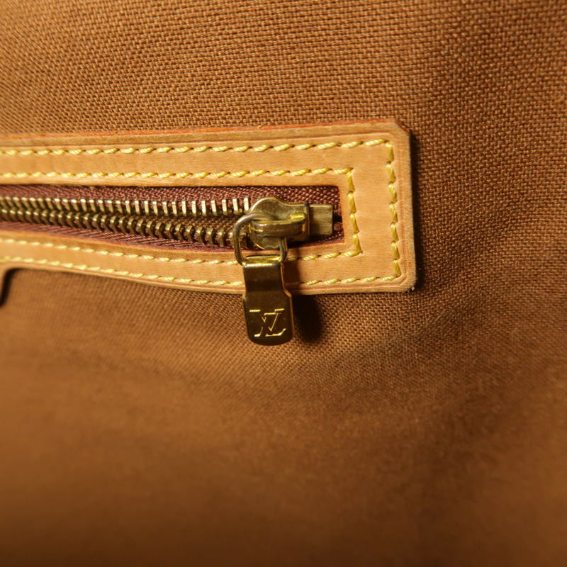 LOUIS VUITTON Monogram Abbesses金扣肩背袋棕色-16