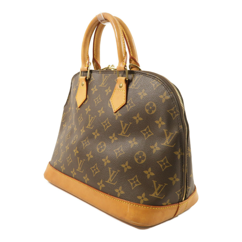 LOUIS VUITTON Monogram Alma PM金扣手挽袋棕色-2