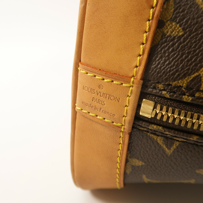 LOUIS VUITTON Monogram Alma PM金扣手挽袋棕色-5