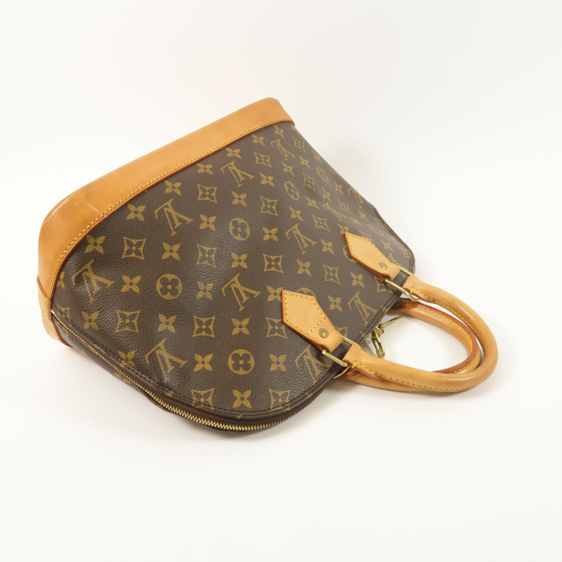LOUIS VUITTON Monogram Alma PM金扣手挽袋棕色-7
