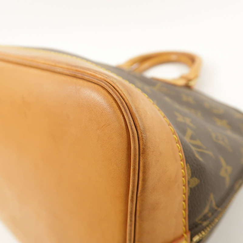 LOUIS VUITTON Monogram Alma PM金扣手挽袋棕色-8