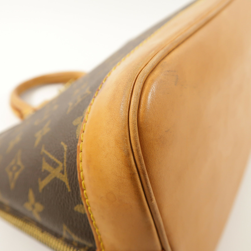 LOUIS VUITTON Monogram Alma PM金扣手挽袋棕色-11