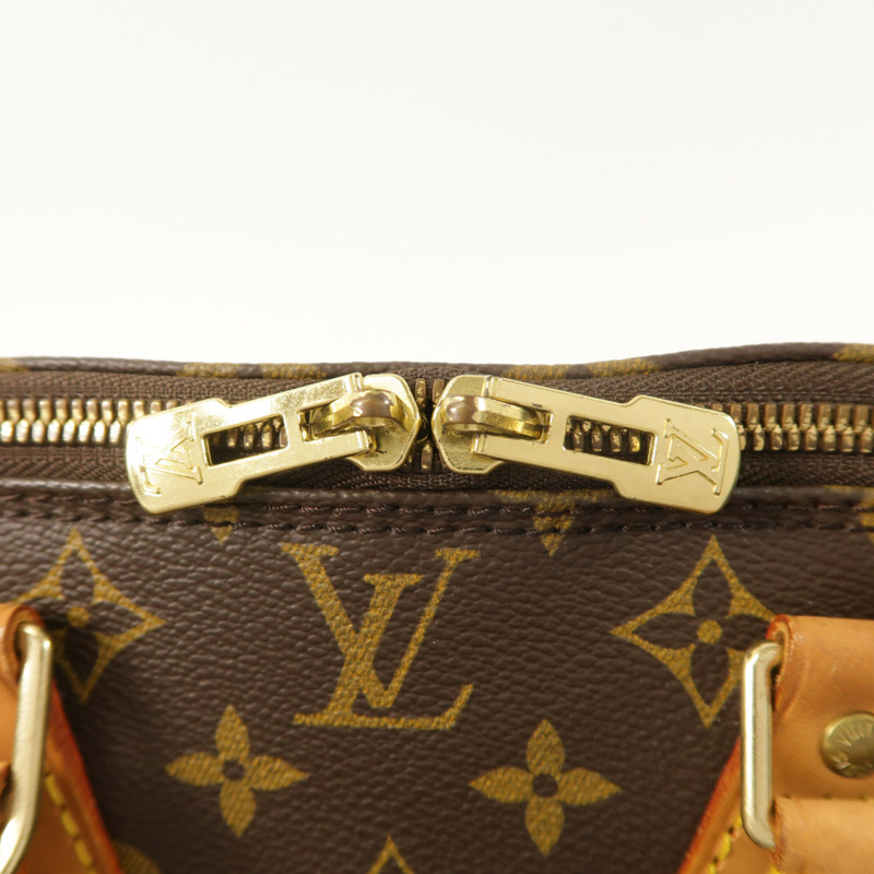 LOUIS VUITTON Monogram Alma PM金扣手挽袋棕色-17