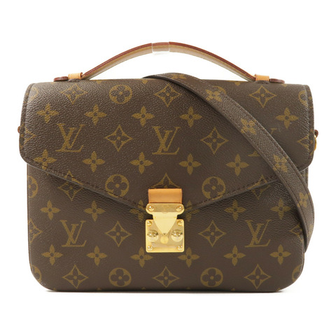LOUIS VUITTON Monogram Pochette Metis金扣手挽肩背兩用袋棕色