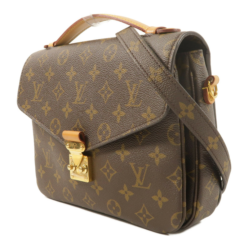 LOUIS VUITTON Monogram Pochette Metis金扣手挽肩背兩用袋棕色-2