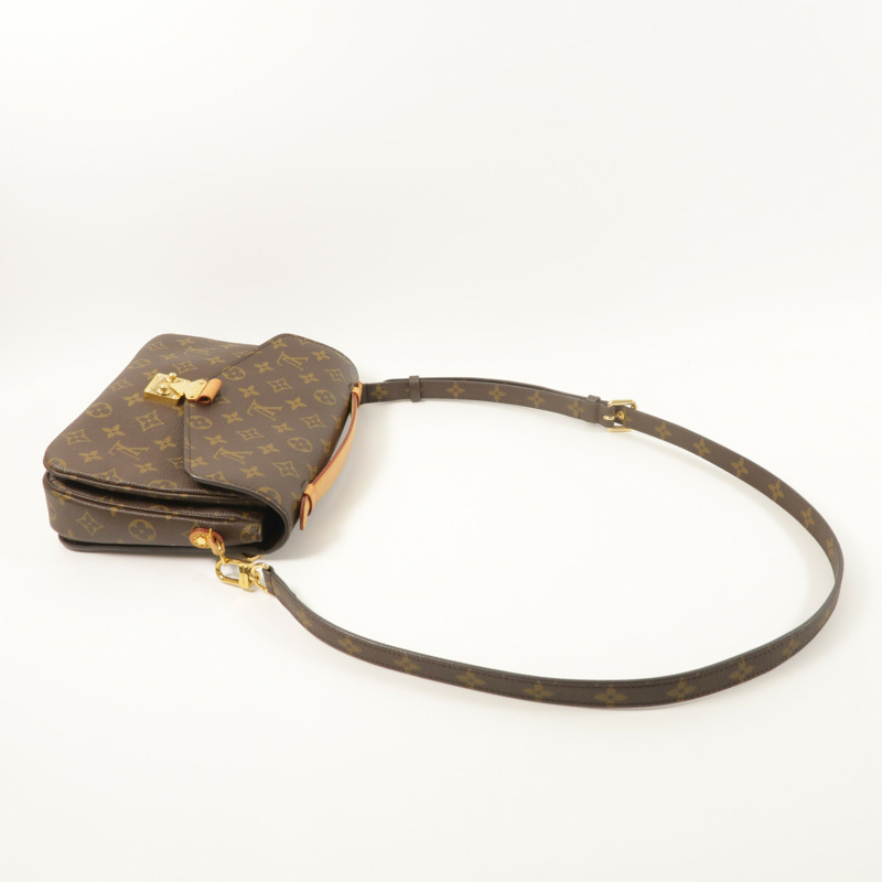 LOUIS VUITTON Monogram Pochette Metis金扣手挽肩背兩用袋棕色-8