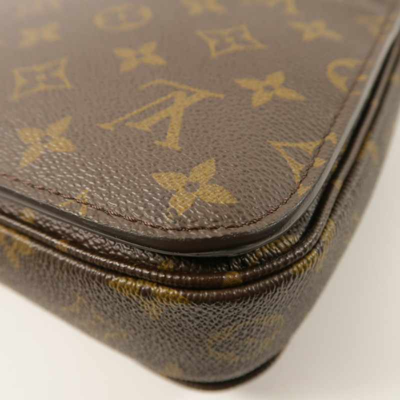 LOUIS VUITTON Monogram Pochette Metis金扣手挽肩背兩用袋棕色-13