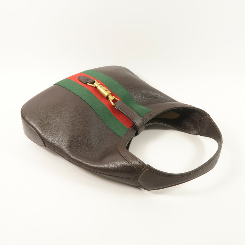 GUCCI 牛皮皮革Jackie Medium金扣肩背袋-7