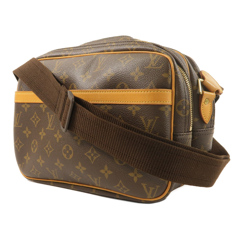LOUIS VUITTON Monogram Reporter PM金扣肩背袋棕色-2
