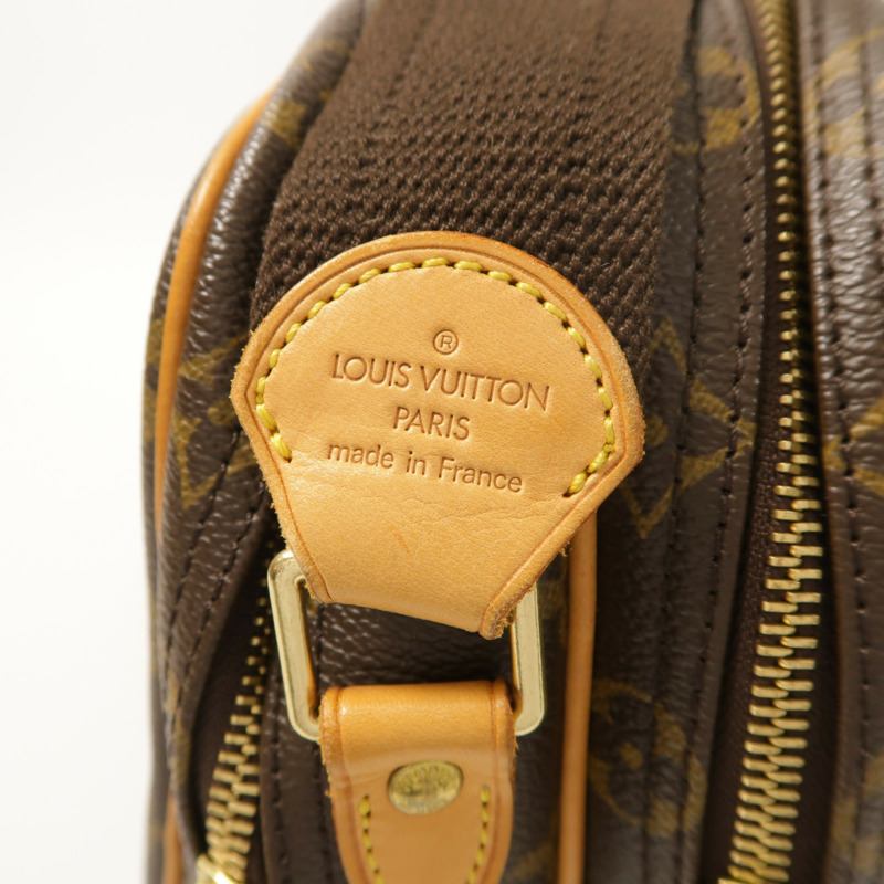 LOUIS VUITTON Monogram Reporter PM金扣肩背袋棕色-6