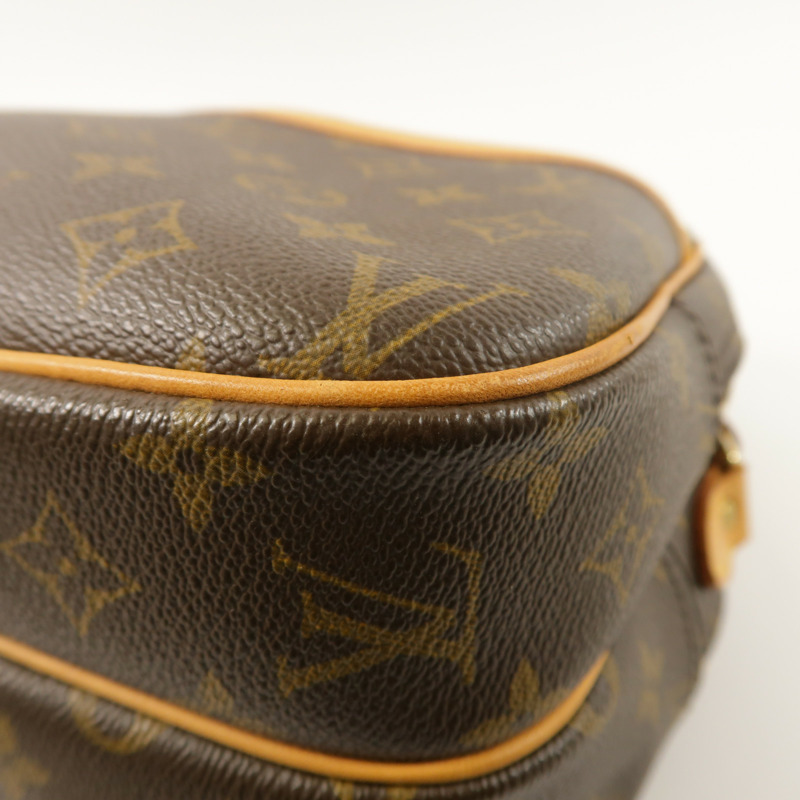 LOUIS VUITTON Monogram Reporter PM金扣肩背袋棕色-9