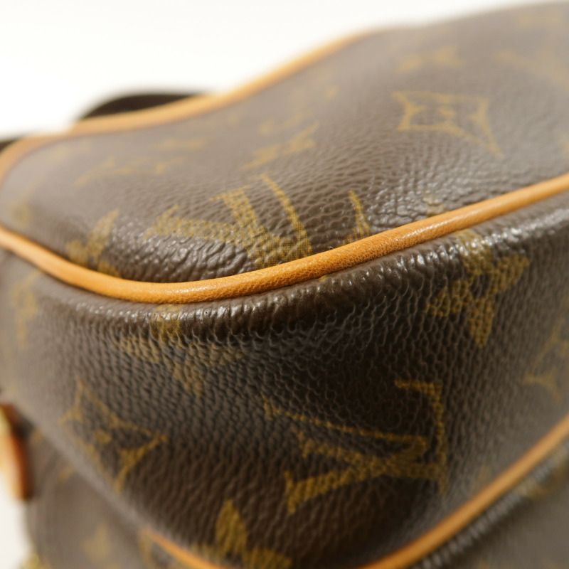 LOUIS VUITTON Monogram Reporter PM金扣肩背袋棕色-10