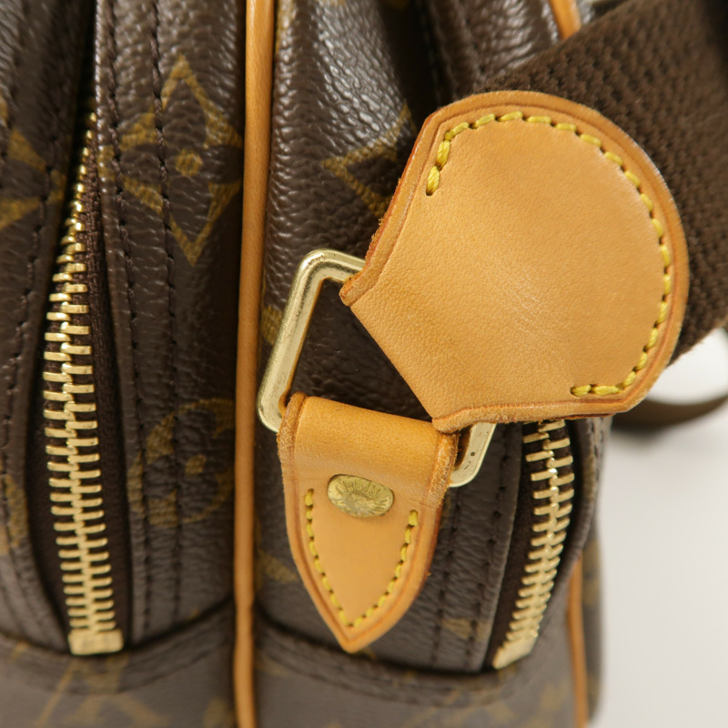 LOUIS VUITTON Monogram Reporter PM金扣肩背袋棕色-13