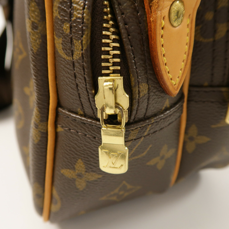 LOUIS VUITTON Monogram Reporter PM金扣肩背袋棕色-15