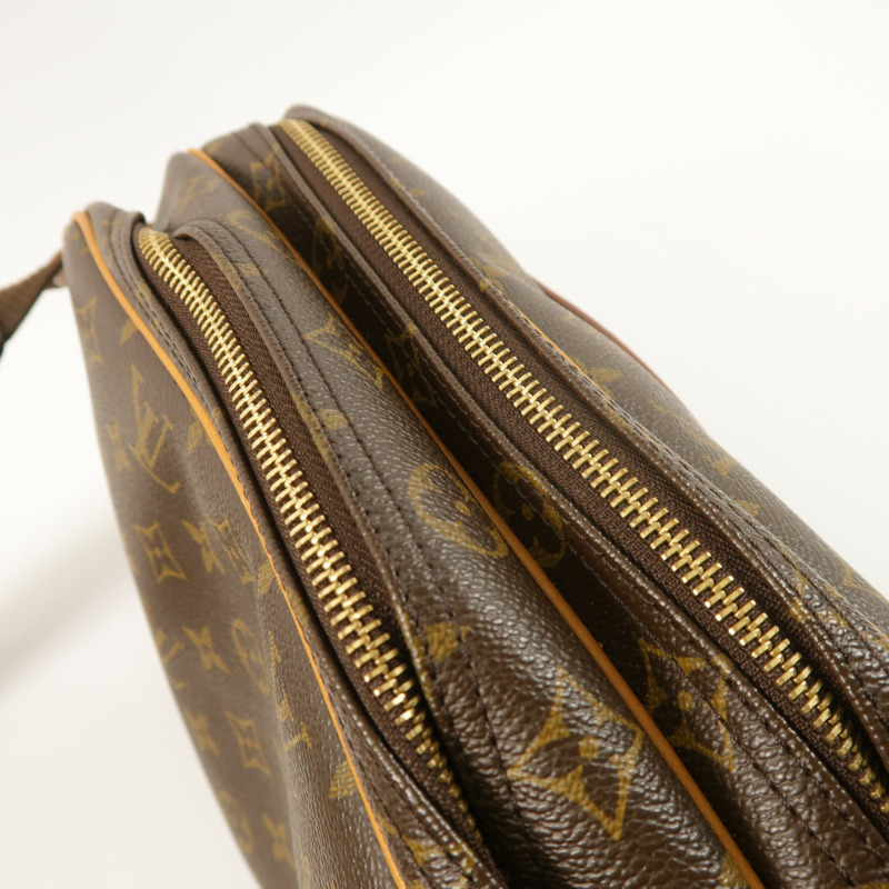 LOUIS VUITTON Monogram Reporter PM金扣肩背袋棕色-16