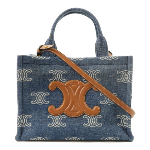 CELINE 牛仔布Small Cabas Thais金扣手挽肩背兩用袋