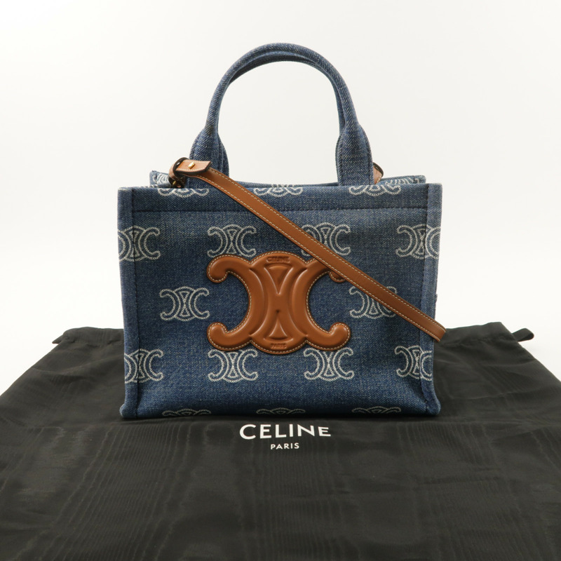 CELINE 牛仔布Small Cabas Thais金扣手挽肩背兩用袋-8