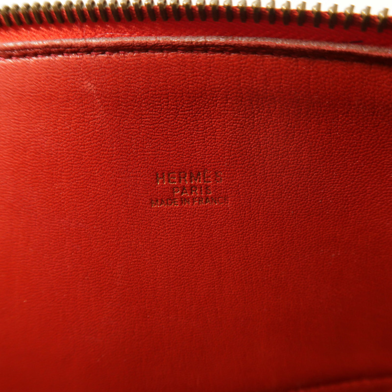 HERMES Epsom皮革Bolide 31金扣手挽肩背兩用袋Rouge Vif-5