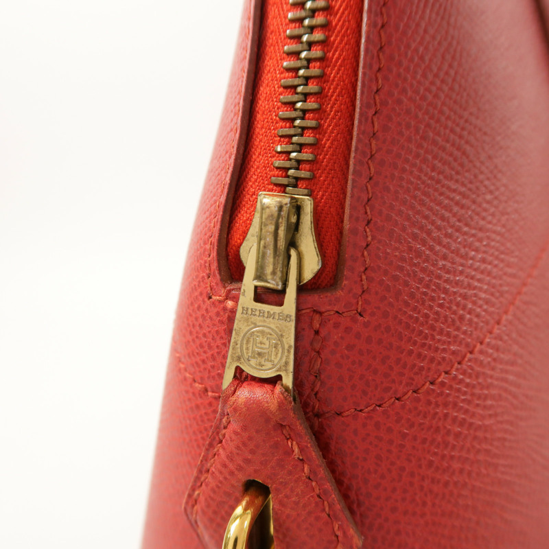 HERMES Epsom皮革Bolide 31金扣手挽肩背兩用袋Rouge Vif-12