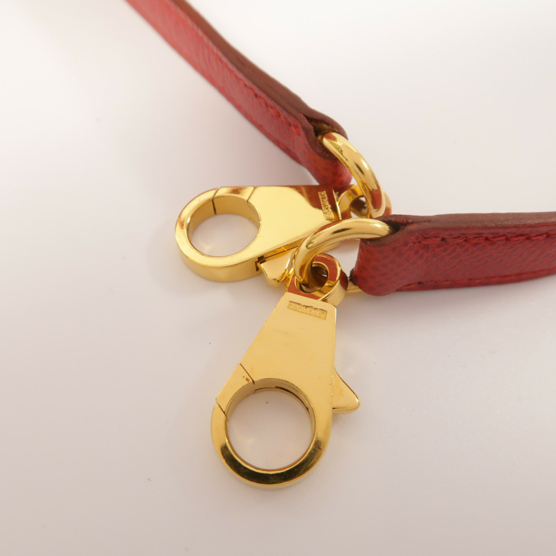 HERMES Epsom皮革Bolide 31金扣手挽肩背兩用袋Rouge Vif-13