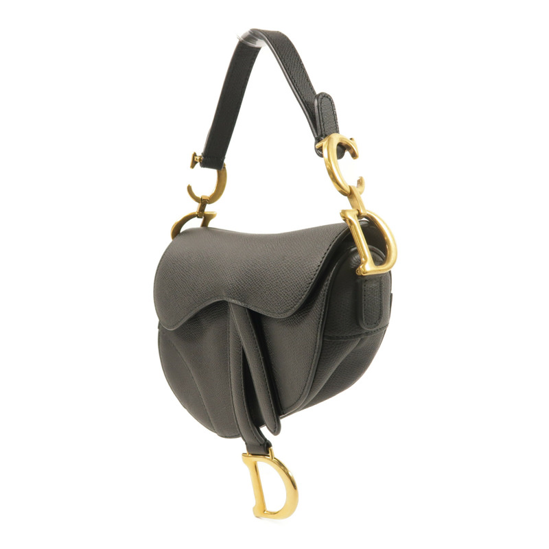 Dior 牛皮皮革Mini Saddle金扣手挽袋-2