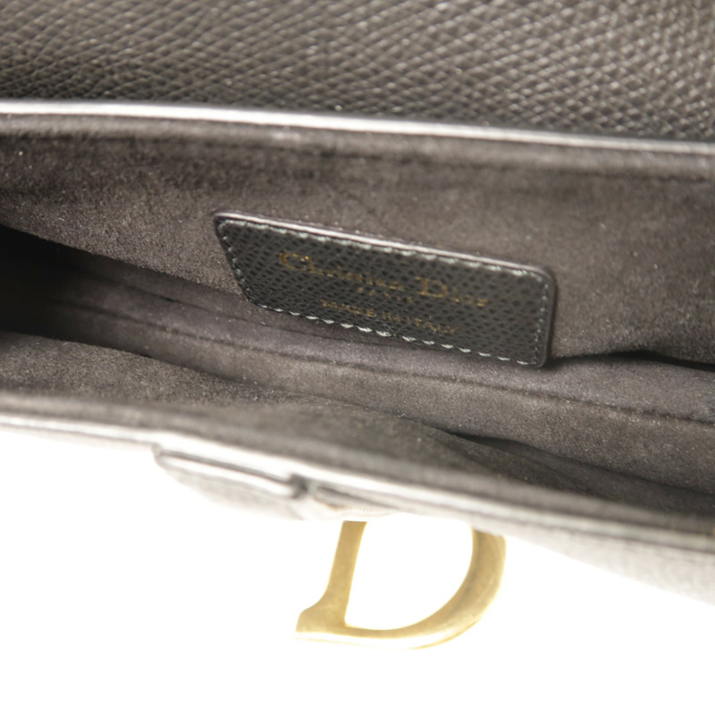Dior 牛皮皮革Mini Saddle金扣手挽袋-4