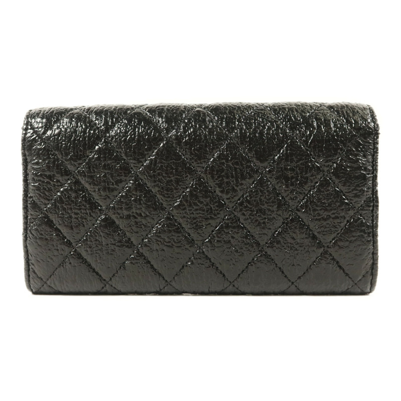 CHANEL 漆皮皮革Long Wallet銀扣長錢包-1