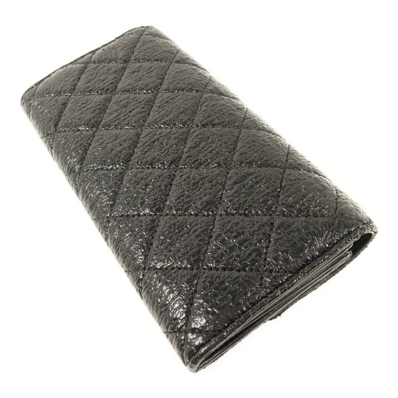 CHANEL 漆皮皮革Long Wallet銀扣長錢包-3