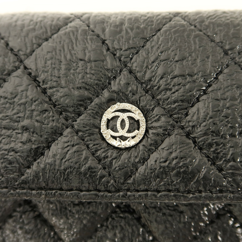 CHANEL 漆皮皮革Long Wallet銀扣長錢包-8