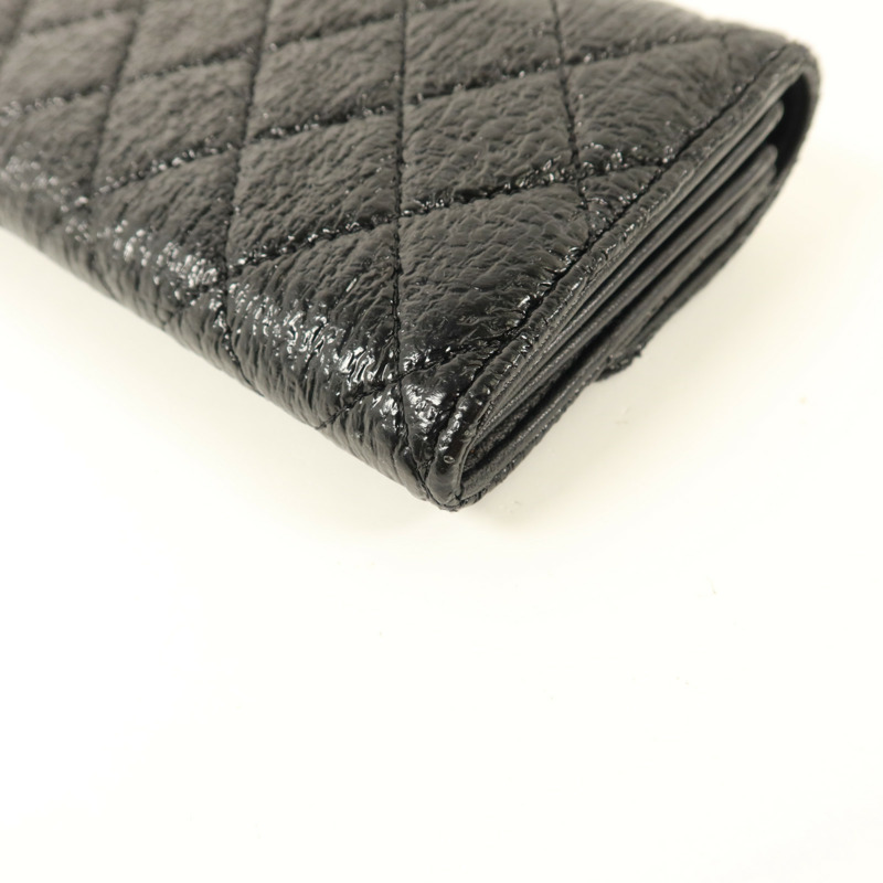 CHANEL 漆皮皮革Long Wallet銀扣長錢包-11