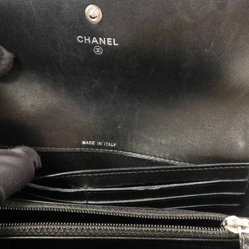 CHANEL 漆皮皮革Long Wallet銀扣長錢包-14