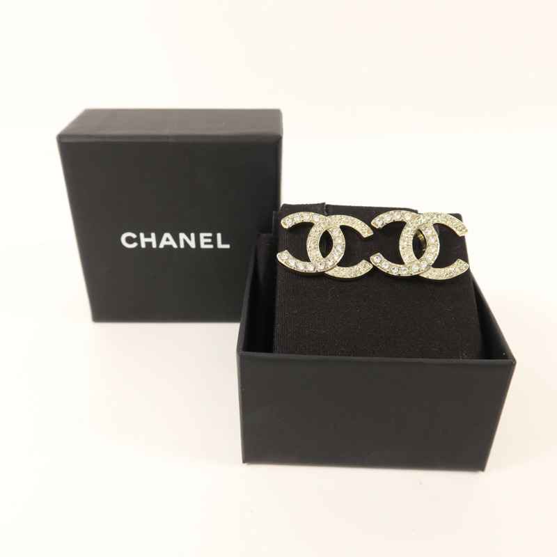 CHANEL 金屬/水晶Pierced Earring耳環-9