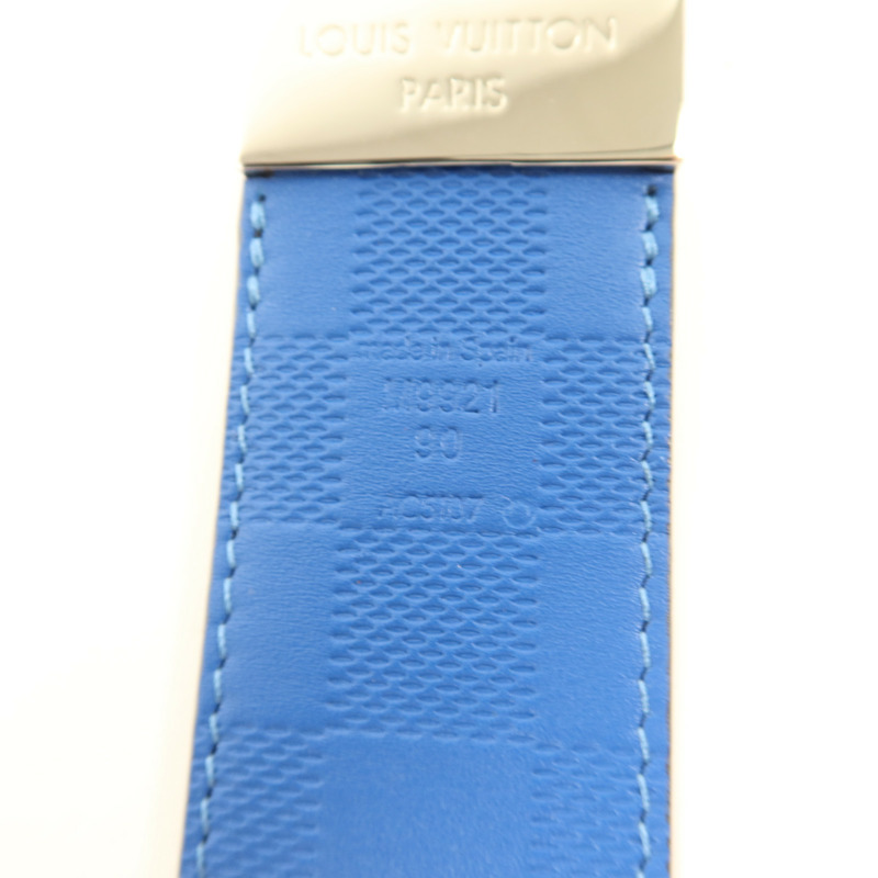 LOUIS VUITTON Damier Graphite Reversible Belt銀扣皮帶-8