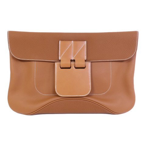 HERMES Swift/Clemence皮革Villevoit 35銀扣手拿包