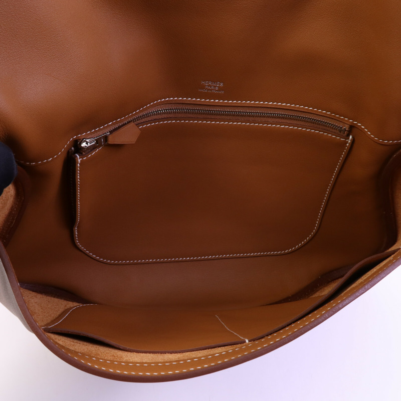 HERMES Swift/Clemence皮革Villevoit 35銀扣手拿包-4