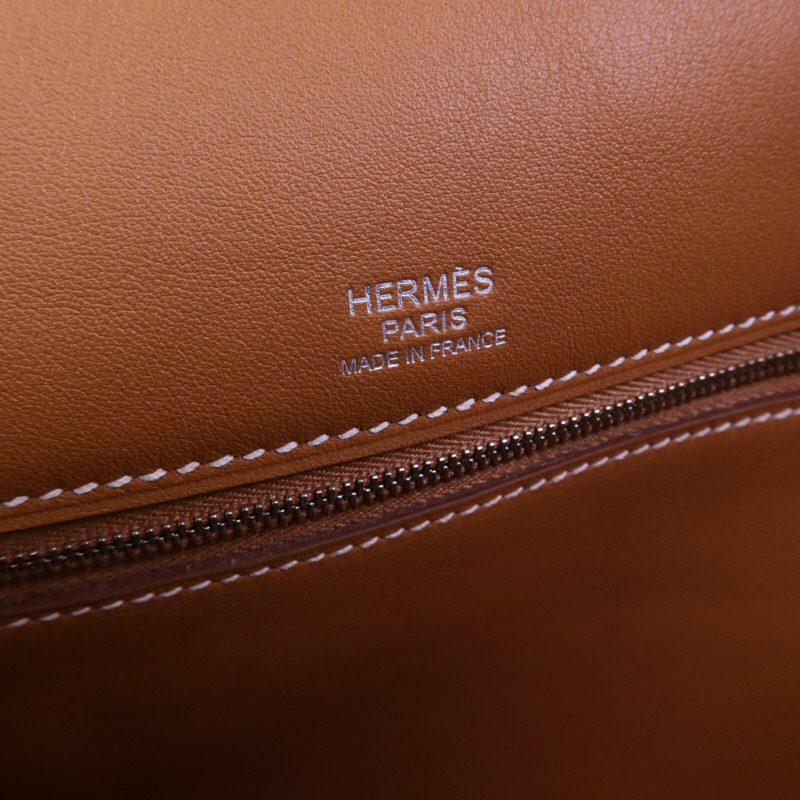 HERMES Swift/Clemence皮革Villevoit 35銀扣手拿包-5