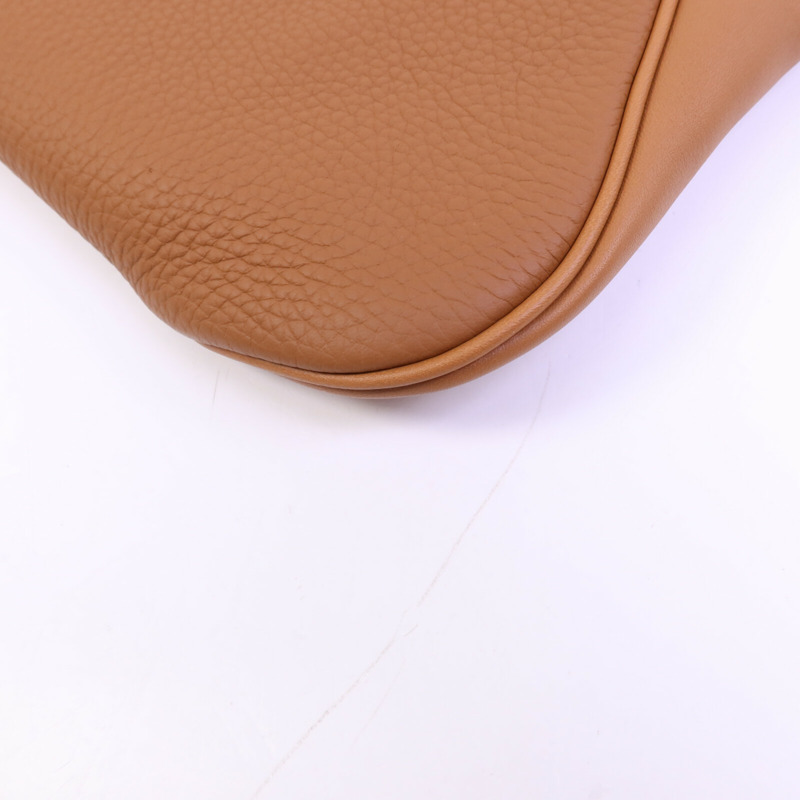 HERMES Swift/Clemence皮革Villevoit 35銀扣手拿包-11