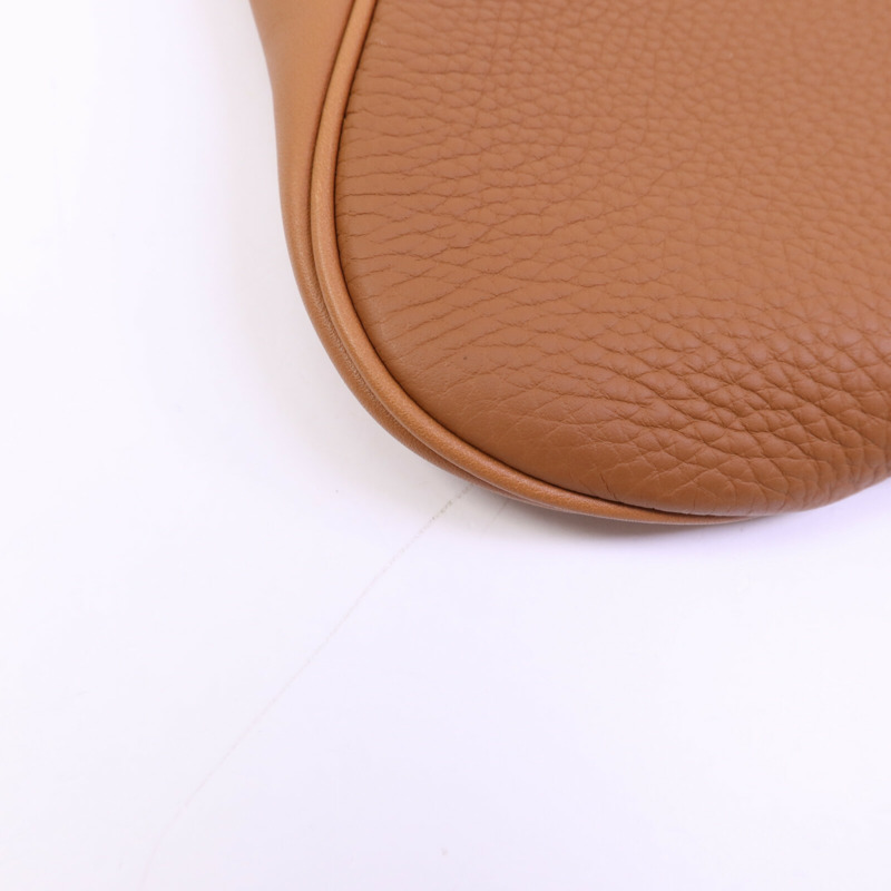 HERMES Swift/Clemence皮革Villevoit 35銀扣手拿包-12