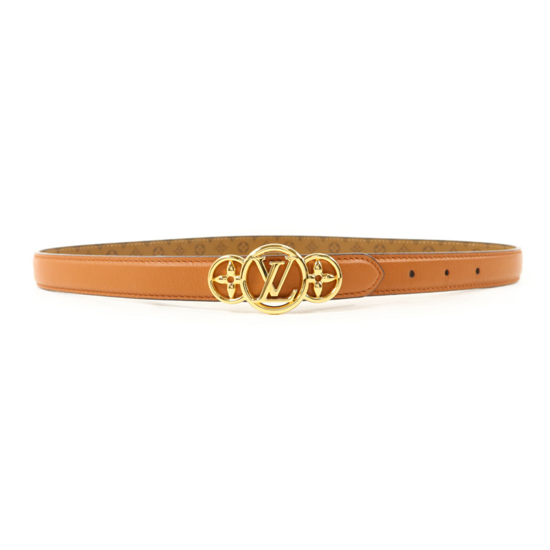 LOUIS VUITTON Monogram Reverse Trio Belt金扣皮帶-1