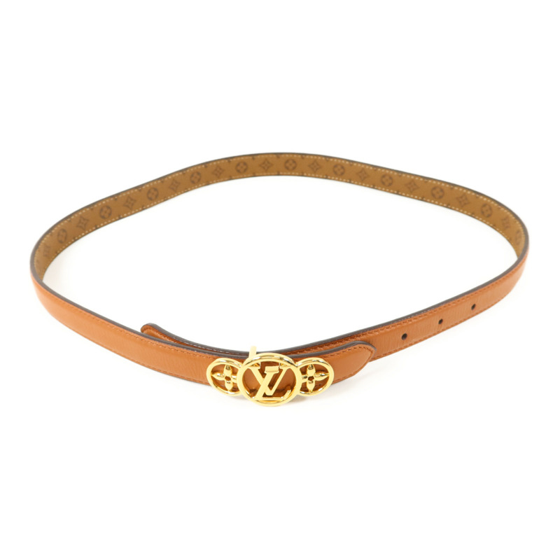 LOUIS VUITTON Monogram Reverse Trio Belt金扣皮帶-2
