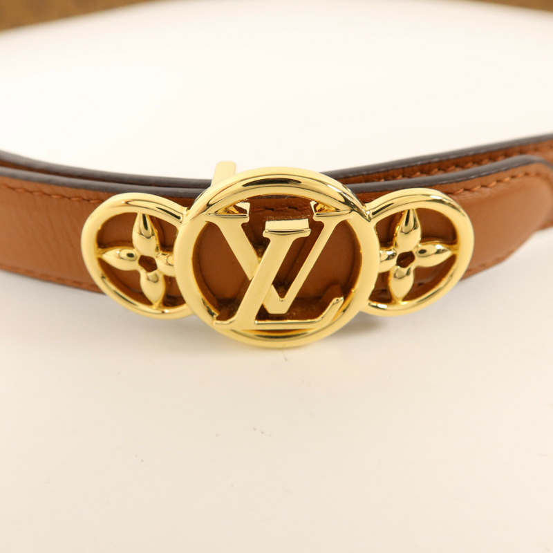 LOUIS VUITTON Monogram Reverse Trio Belt金扣皮帶-4