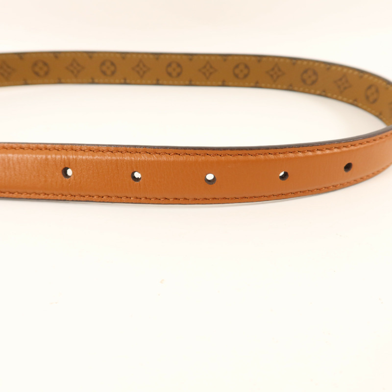 LOUIS VUITTON Monogram Reverse Trio Belt金扣皮帶-9
