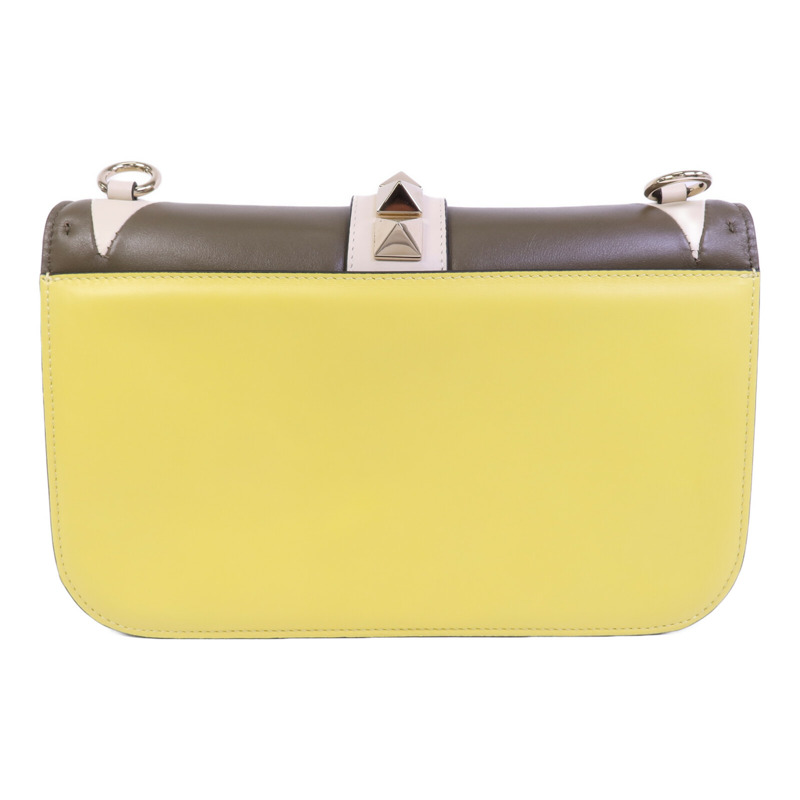 Valentino 牛皮皮革Garavani Glam Lock金扣鏈帶肩背袋-1