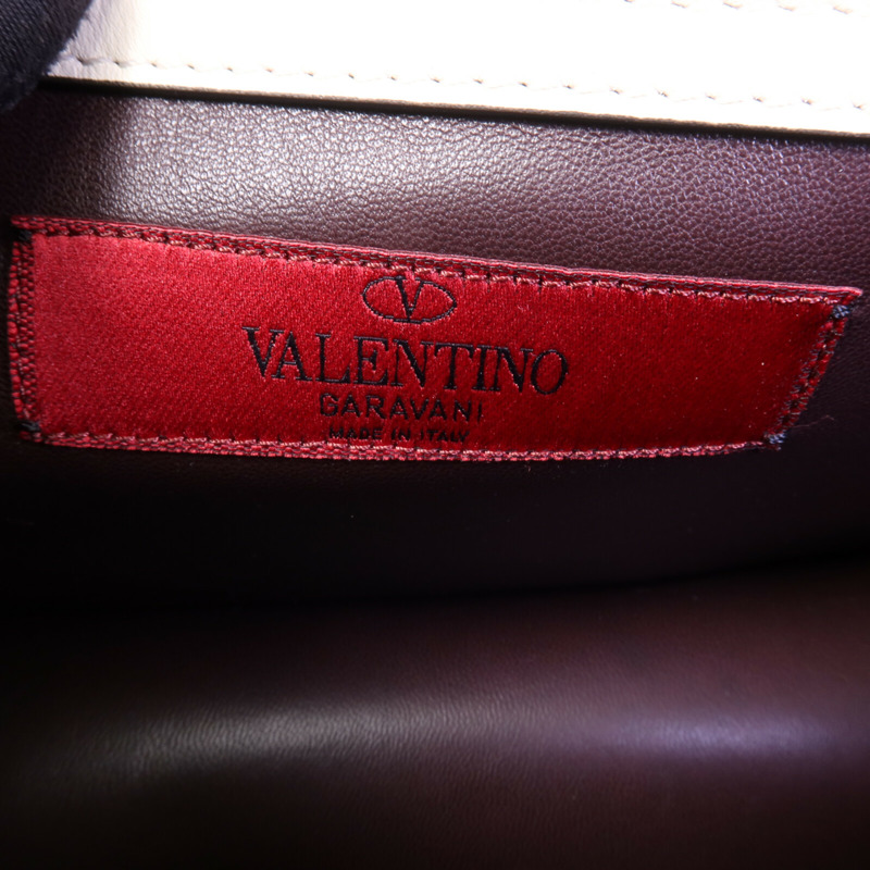 Valentino 牛皮皮革Garavani Glam Lock金扣鏈帶肩背袋-5