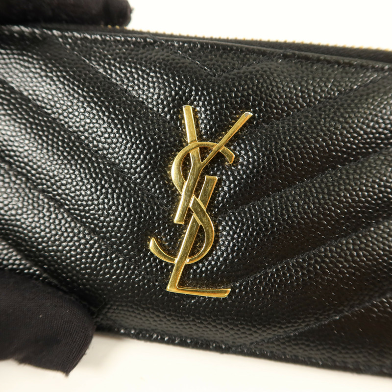 SAINT LAURENT 牛皮皮革Card Case金扣卡片套-9