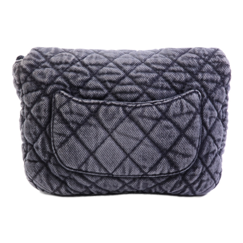 CHANEL 牛仔布Chain Shoulder Bag銀扣鏈帶肩背袋-1