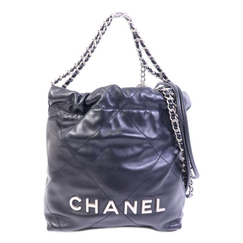 CHANEL 牛皮皮革Chanel 22 Mini銀扣手挽肩背兩用袋