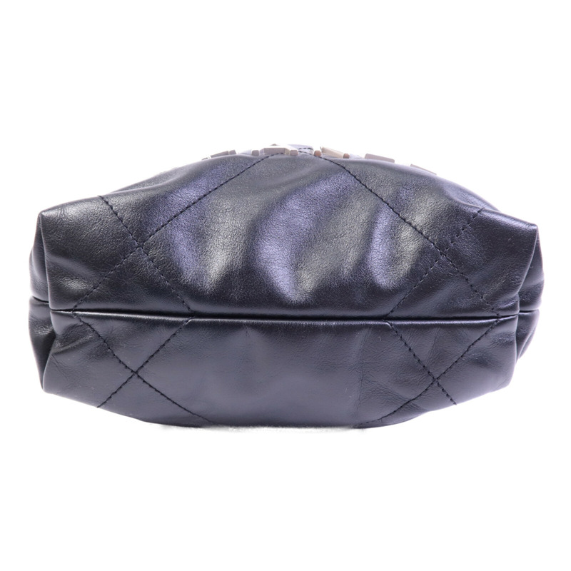 CHANEL 牛皮皮革Chanel 22 Mini銀扣手挽肩背兩用袋-3