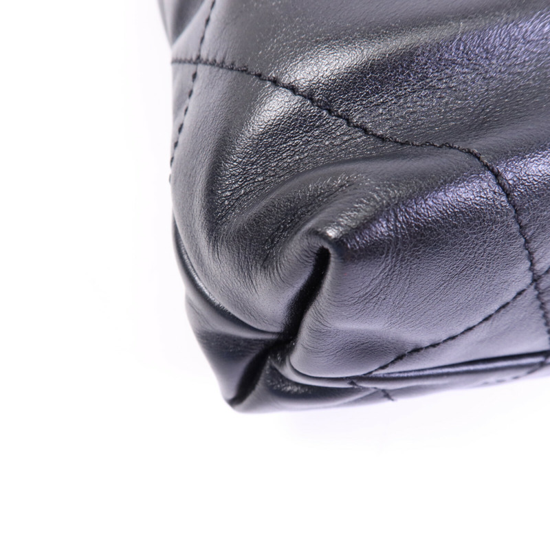 CHANEL 牛皮皮革Chanel 22 Mini銀扣手挽肩背兩用袋-11