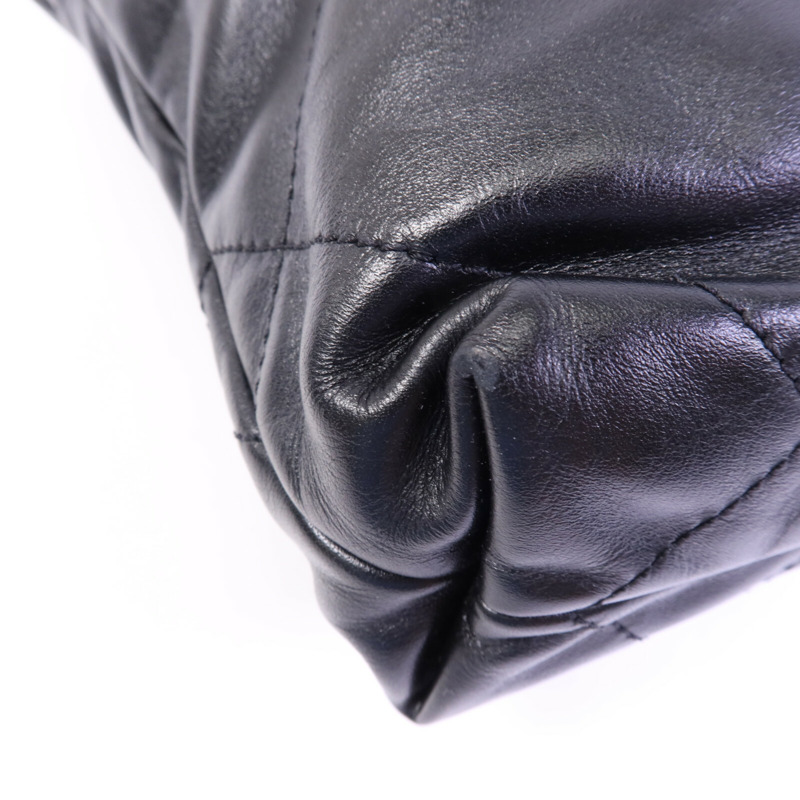 CHANEL 牛皮皮革Chanel 22 Mini銀扣手挽肩背兩用袋-13